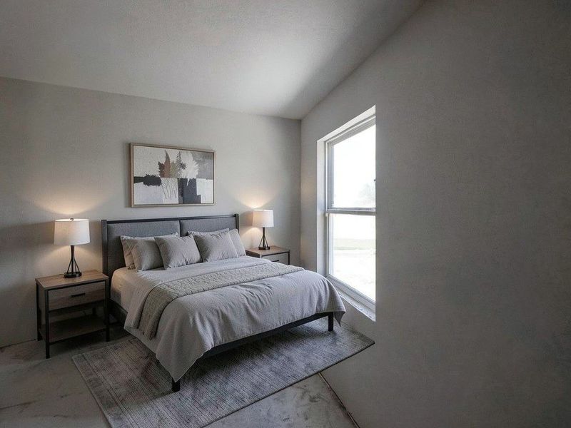Virtual staging: Empty bedroom, modern style